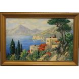 REGINALD ARTHUR, Continental Scene, possibly Capri, oil, signed, framed. 55 x 35 cm.