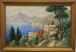REGINALD ARTHUR, Continental Scene, possibly Capri, oil, signed, framed. 55 x 35 cm.