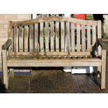 A teak garden bench