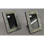 A pair of Art Nouveau style silver photograph frames. 14.5 x 19 cm.