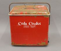 A vintage Coke cooler. 41 cm wide.