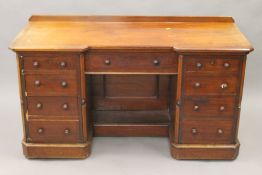 A Victorian mahogany dressing table. 138 cm wide.