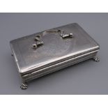 A Dutch silver rectangular tobacco box. 12 cm wide.