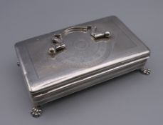 A Dutch silver rectangular tobacco box. 12 cm wide.