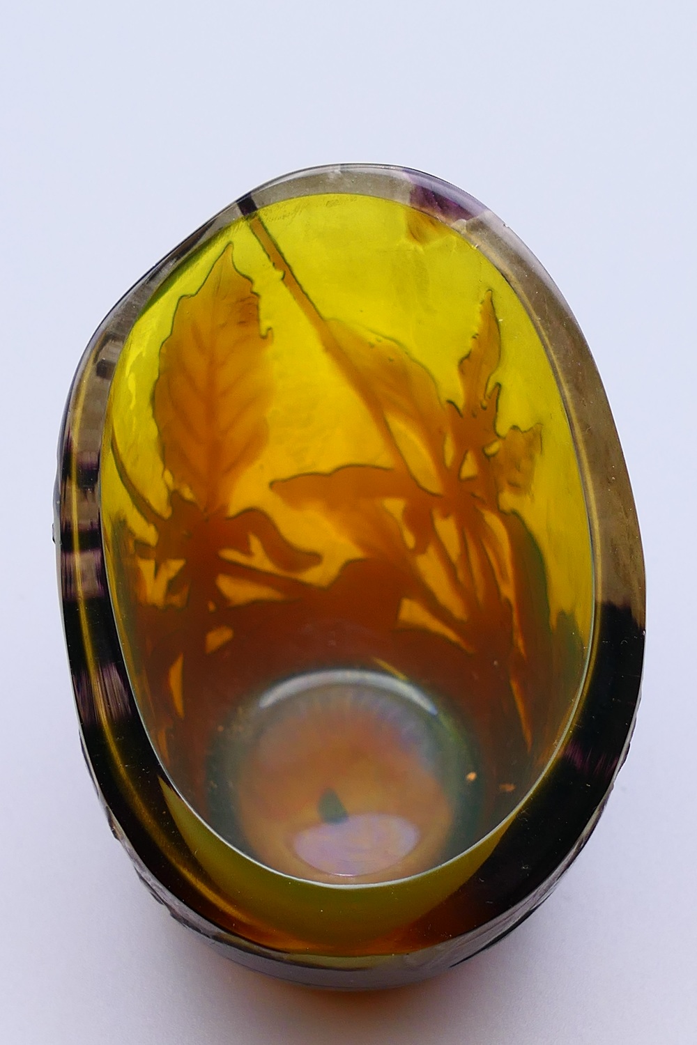 A small Galle style glass vase. 7 cm high. - Image 6 of 9