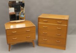 A vintage G Plan chest of drawers and a matching dressing table. The former 75.5 cm wide.