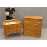 A vintage G Plan chest of drawers and a matching dressing table. The former 75.5 cm wide.