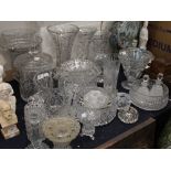 A large quantity of cut glass, etc.