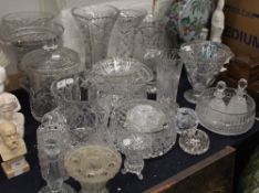 A large quantity of cut glass, etc.