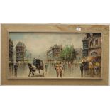 CORTESE, Paris Street Scene, oil, signed, framed. 80 x 39.5 cm.