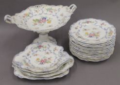 A Victorian porcelain dessert service