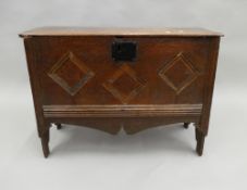 An 18th century oak coffer. 82 cm long.