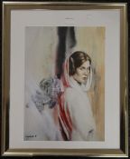 CAPITAL T, Princess Leia, limited edition print, numbered 3/7, framed and glazed. 29.5 x 42 cm.