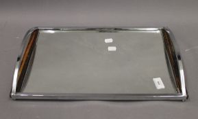 An Art Deco chromed tray. 47 cm wide.