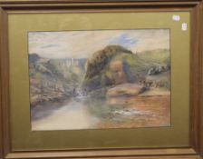 R HARRIS, The Lake, watercolour, signed, framed and glazed. 49.5 x 34.5 cm.