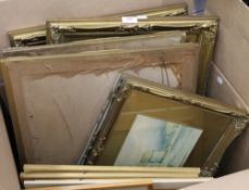 A box of various decorative prints