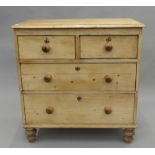 A Victorian pine chest of drawers. 95 cm wide.