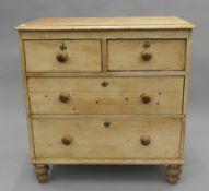 A Victorian pine chest of drawers. 95 cm wide.