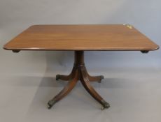 A 19th century mahogany tilt-top breakfast table. 134 cm long x 95 cm wide.