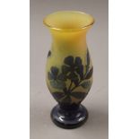 A Galle style glass vase. 16 cm high.