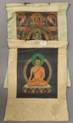 Two Tibetan scrolls. Each approximately 39 x 52 cm.