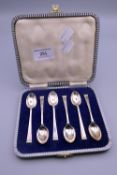 A set of six silver teaspoons