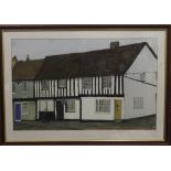 Two watercolours, Thaxted Guildhall and Castle Street signed Fitzsimmons, each framed and glazed.