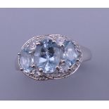 A silver dress ring. Ring size O/P.