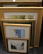 A quantity of various oils and watercolours, all framed.