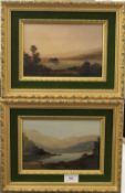 After JOHN WILSON EWBANK RSA, a pair of oils on board, Glencoe and Loch Tay, each framed. Each 20.