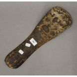 An antique Chinese cast iron censer leg. 39 cm high.