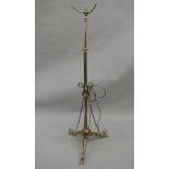 A Victorian brass and copper standard lamp.
