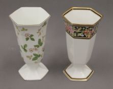 Two Wedgwood hexagonal vases.