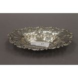 A silver pierced bon bon dish. 18.5 cm wide. 2.8 troy ounces.