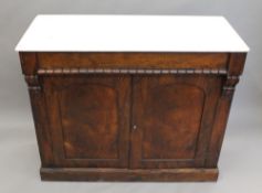 A 19th century marble topped rosewood chiffonier. 106 cm wide.