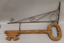 A vintage locksmith's trade sign. 93.5 cm long.