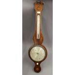 A 19th century inlaid mahogany wheel barometer. 98 cm high.