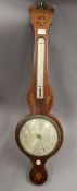 A 19th century inlaid mahogany wheel barometer. 98 cm high.