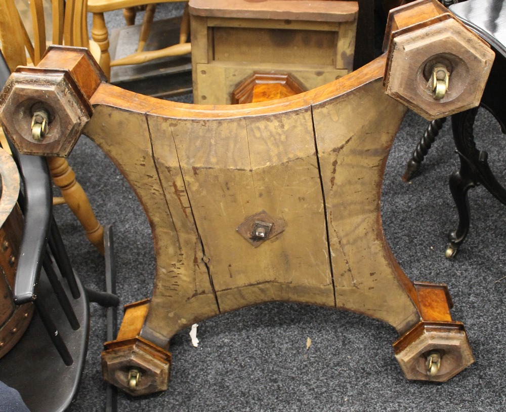 A Victorian burr walnut octagonal loo table. 144 cm wide. - Image 22 of 24
