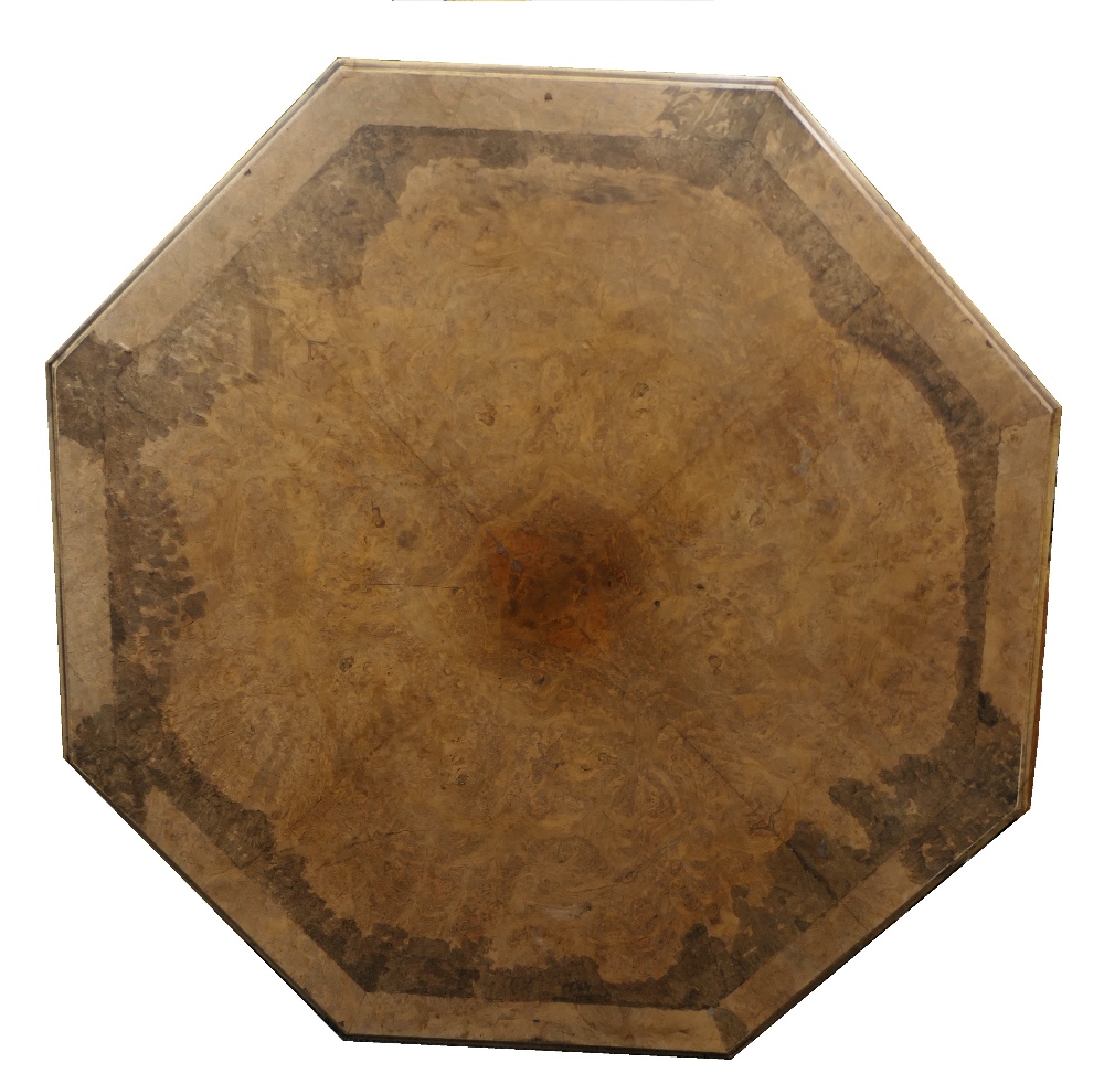 A Victorian burr walnut octagonal loo table. 144 cm wide. - Image 15 of 24