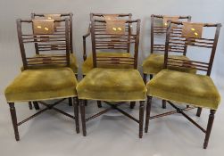 A set of six 19th century mahogany dining chairs, including one carver. The carver 53 cm wide.