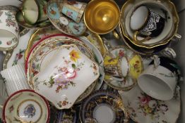 A quantity of decorative cabinet cups and saucers, etc.