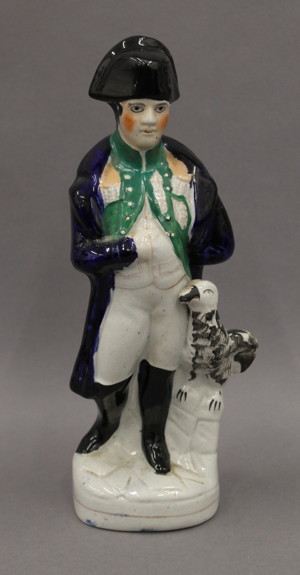 Two Royal Doulton character jugs together with two Staffordshire figures. The largest 28 cm high. - Image 5 of 6