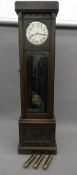 An early 20th century oak cased glass fronted longcase clock. 212 cm high.