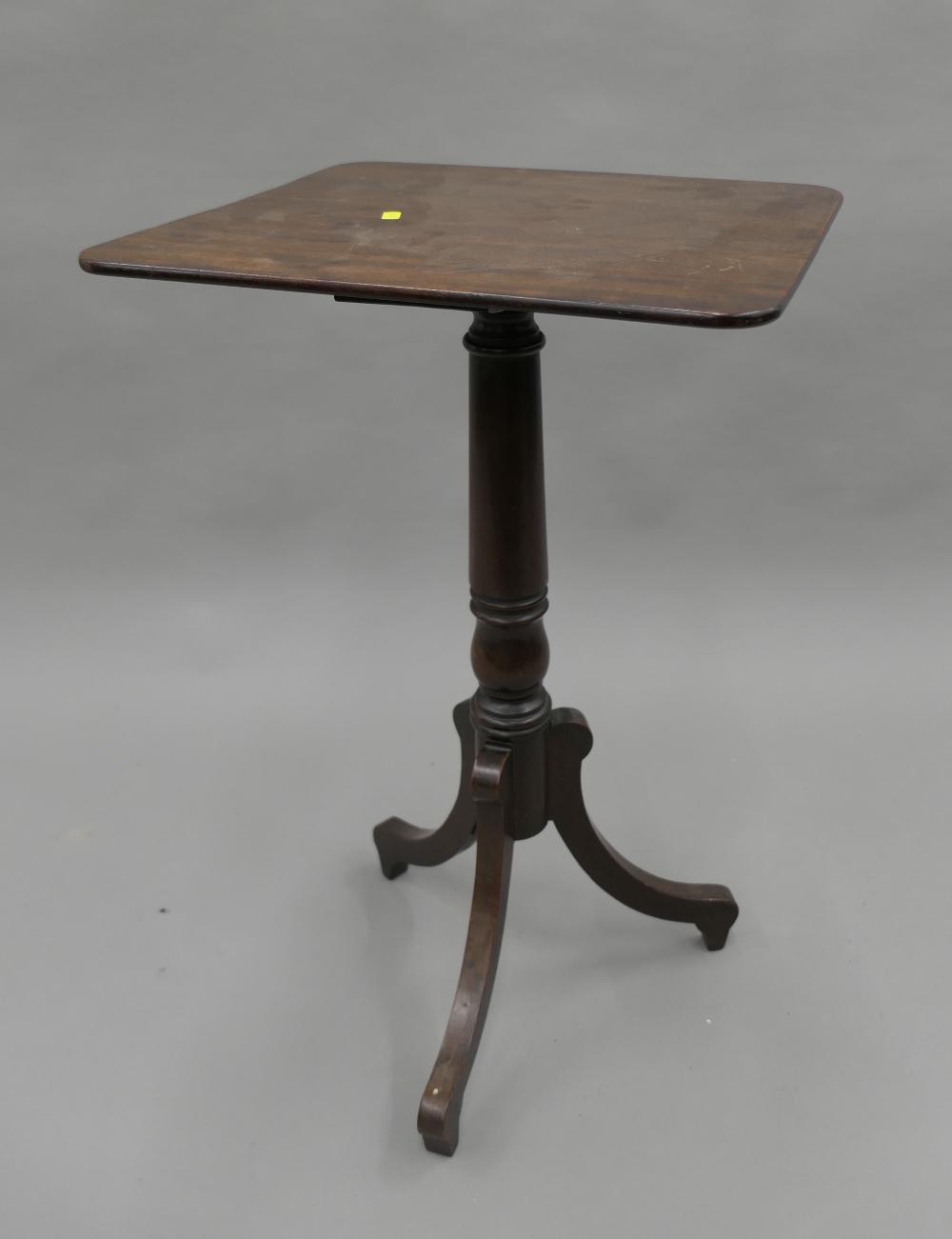 A 19th century mahogany tripod table. 43 cm wide.