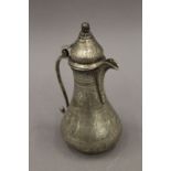 An antique engraved silver ewer, probably Persian. 19.5 cm high. 14.3 troy ounces.