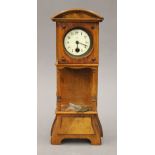 A Victorian walnut miniature longcase clock. 25.5 cm high.
