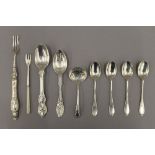 A small quantity of various silver cutlery. 5.7 troy ounces total weighted.