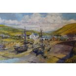 FRANK McNICHOL (20TH CENTURY) British, Harbour Scene, oil on canvas laid down, signed and dated 96,