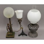 Three various table lamps.